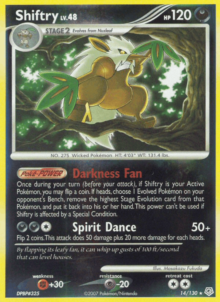 Shiftry #14 from Diamond & Pearl - Rare Holo - Illustrated by Masakazu Fukuda
