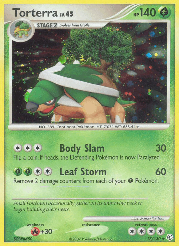 Torterra #17 from Diamond & Pearl - Rare Holo - Illustrated by Masahiko Ishii