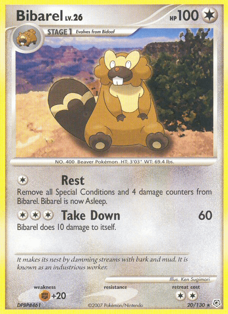 Bibarel #20 from Diamond & Pearl - Rare - Illustrated by Ken Sugimori