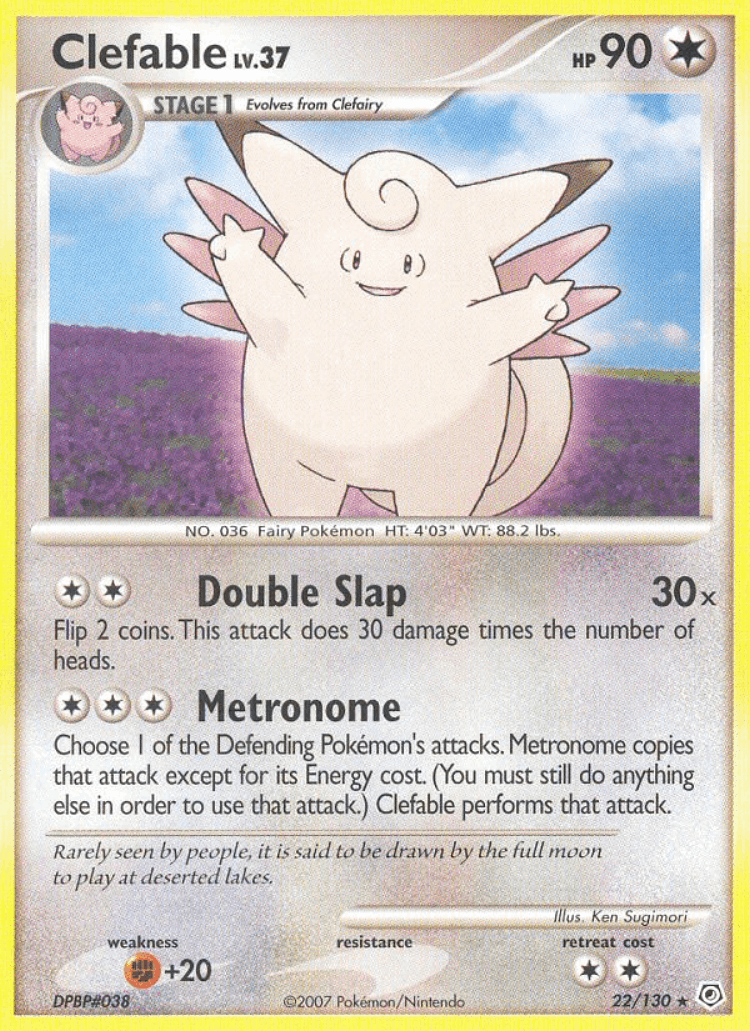 Clefable #22 from Diamond & Pearl - Rare - Illustrated by Ken Sugimori