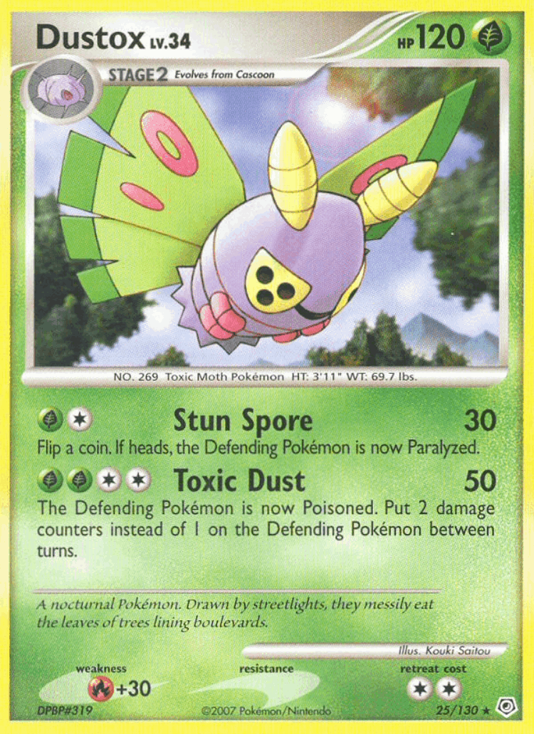 Dustox #25 from Diamond & Pearl - Rare - Illustrated by Kouki Saitou