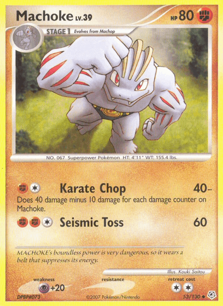 Machoke #53 from Diamond & Pearl - Uncommon - Illustrated by Kouki Saitou