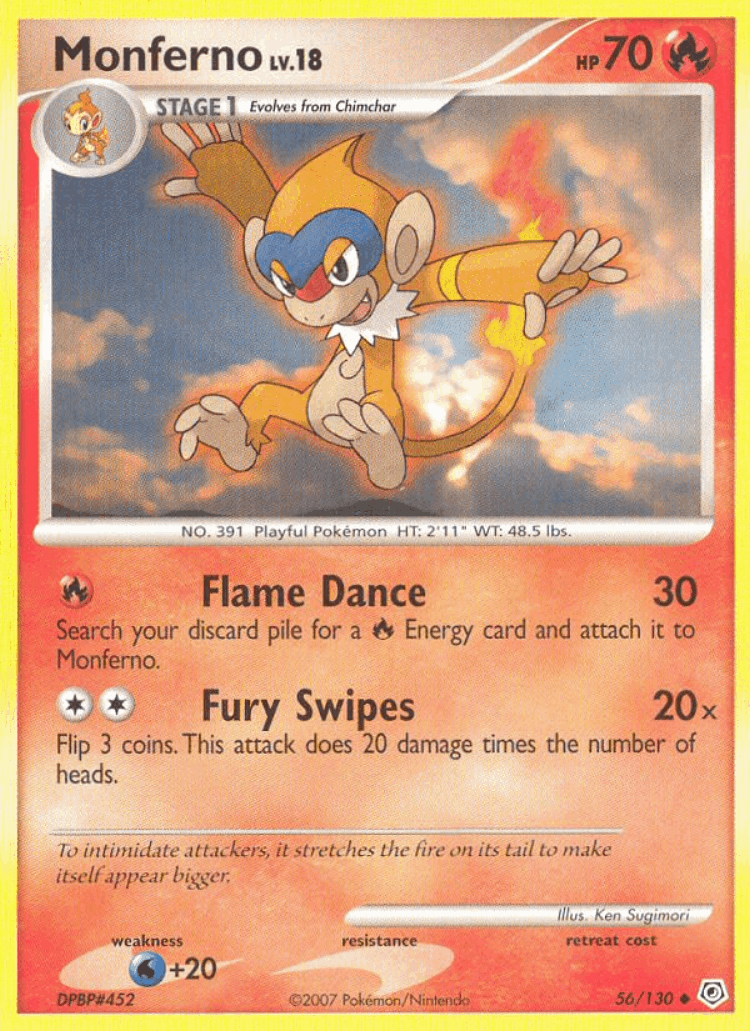 Monferno #56 from Diamond & Pearl - Uncommon - Illustrated by Ken Sugimori