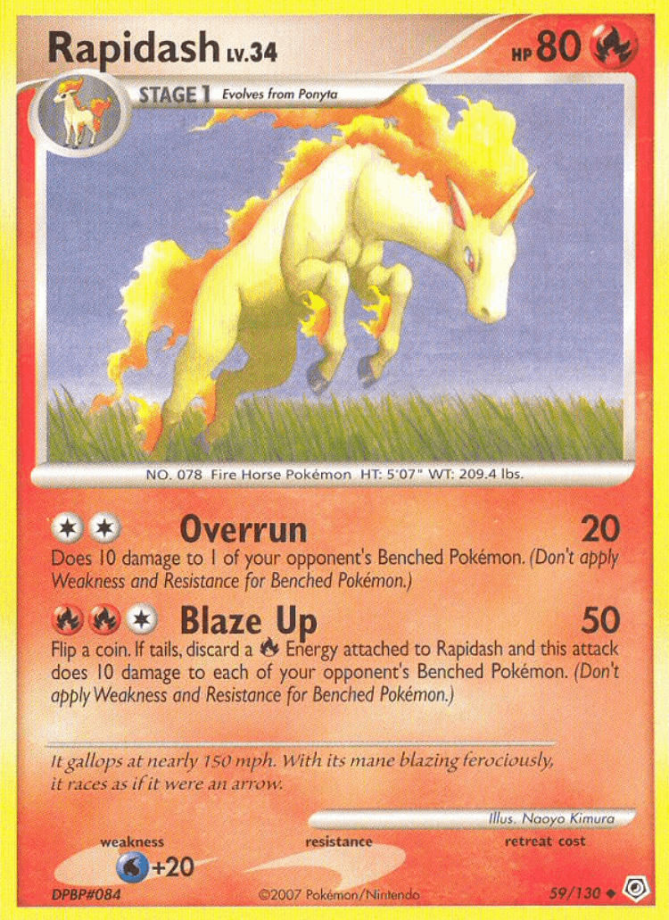 Rapidash #59 from Diamond & Pearl - Uncommon - Illustrated by Naoyo Kimura