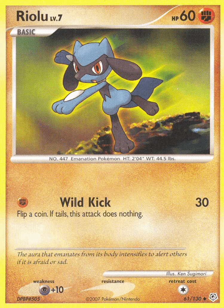 Riolu #61 from Diamond & Pearl - Uncommon - Illustrated by Ken Sugimori