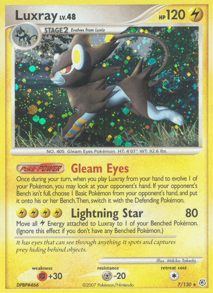Luxray #7 from Diamond & Pearl - Rare Holo - Illustrated by Mikiko Takeda