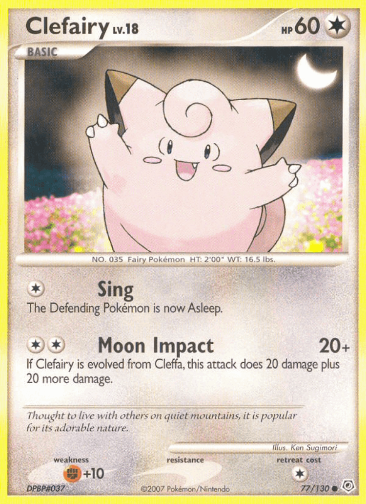Clefairy #77 from Diamond & Pearl - Common - Illustrated by Ken Sugimori