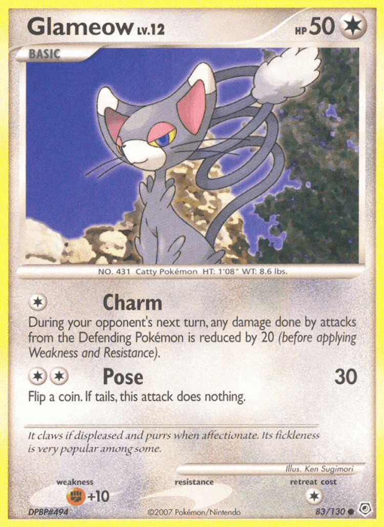 Glameow #83 from Diamond & Pearl - Common - Illustrated by Ken Sugimori