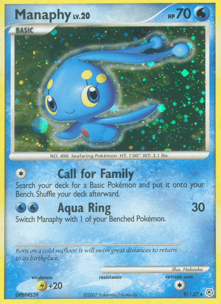 Manaphy #9 from Diamond & Pearl - Rare Holo - Illustrated by Nakaoka