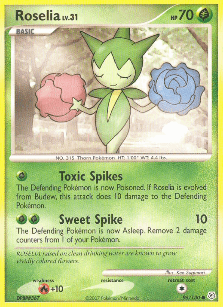 Roselia #96 from Diamond & Pearl - Common - Illustrated by Ken Sugimori