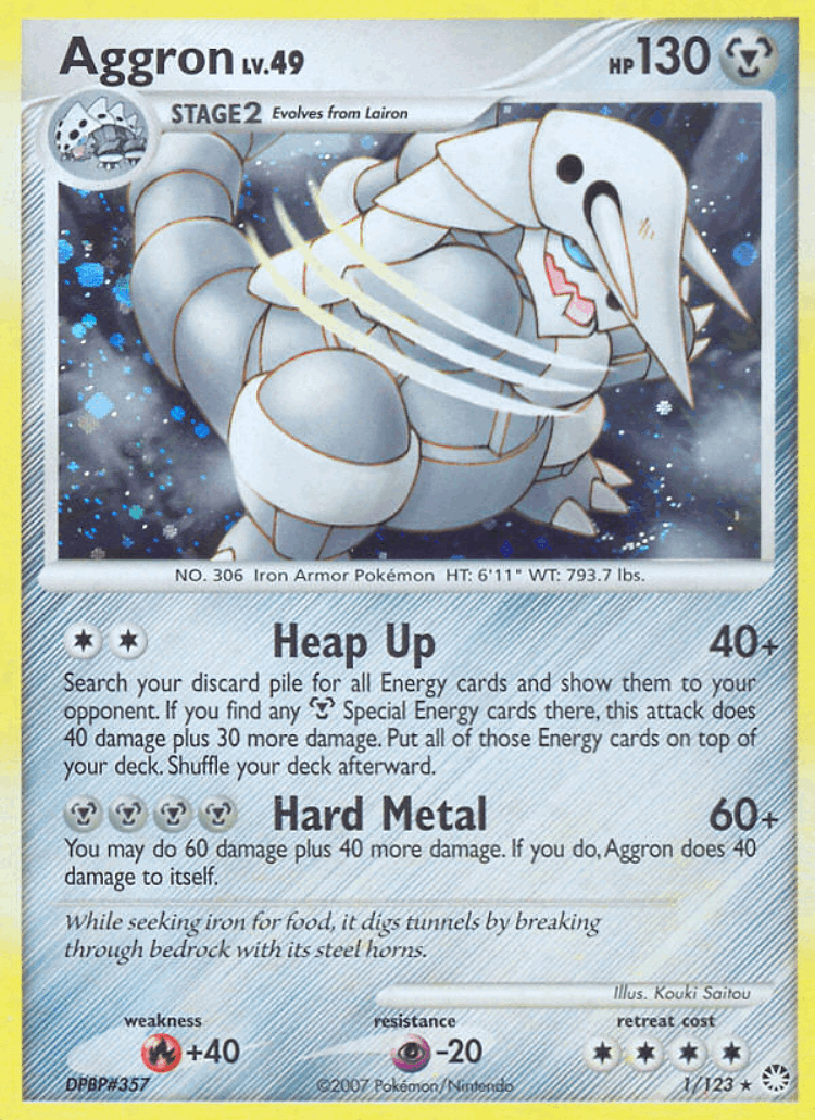 Aggron #1 from Mysterious Treasures - Rare Holo - Illustrated by Kouki Saitou