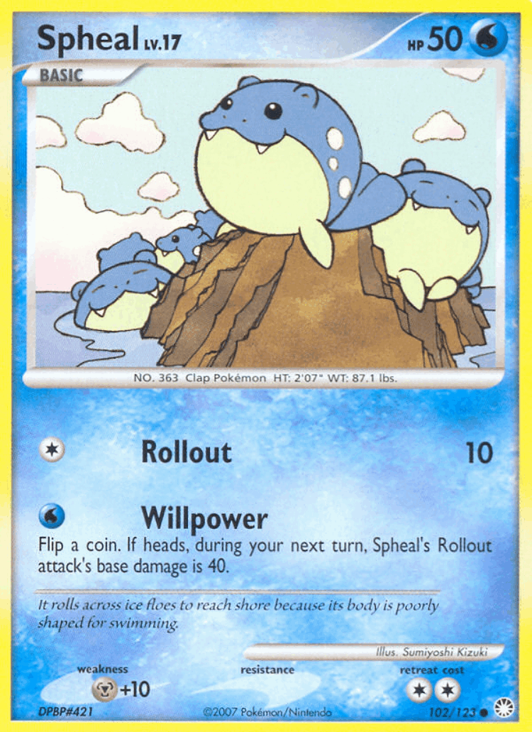 Spheal #102 from Mysterious Treasures - Common - Illustrated by Sumiyoshi Kizuki