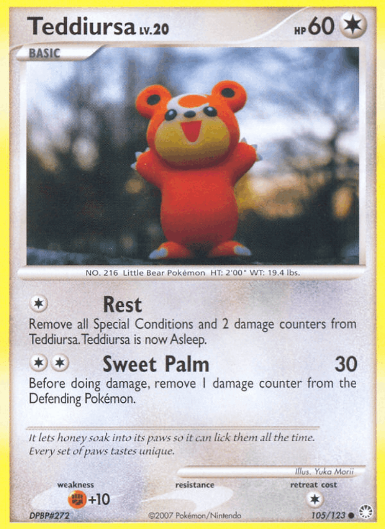 Teddiursa #105 from Mysterious Treasures - Common - Illustrated by Yuka Morii