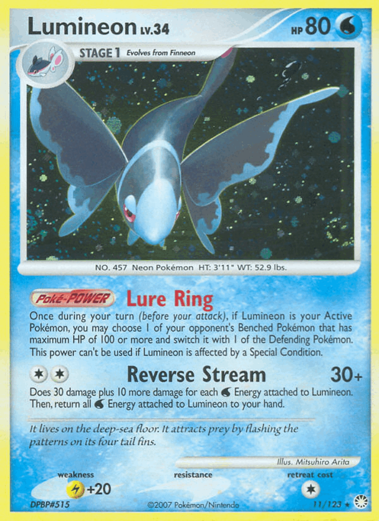 Lumineon #11 from Mysterious Treasures - Rare Holo - Illustrated by Mitsuhiro Arita