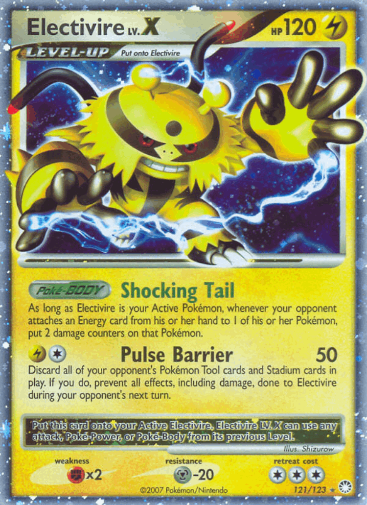 Electivire LV.X #121 from Mysterious Treasures - Rare Holo LV.X - Illustrated by Shizurow