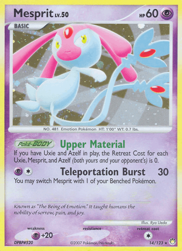 Mesprit #14 from Mysterious Treasures - Rare Holo - Illustrated by Ryo Ueda