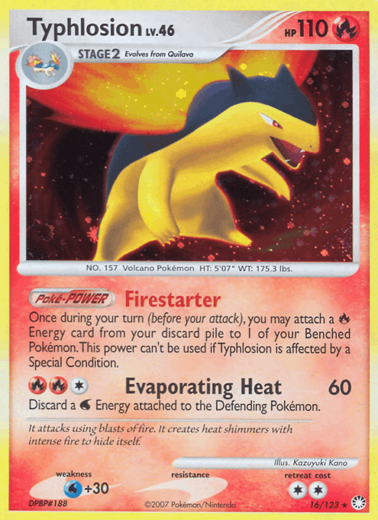 Typhlosion #16 from Mysterious Treasures - Rare Holo - Illustrated by Kazuyuki Kano