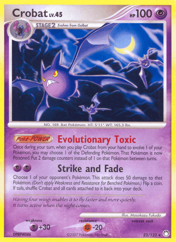 Crobat #23 from Mysterious Treasures - Rare - Illustrated by Masakazu Fukuda