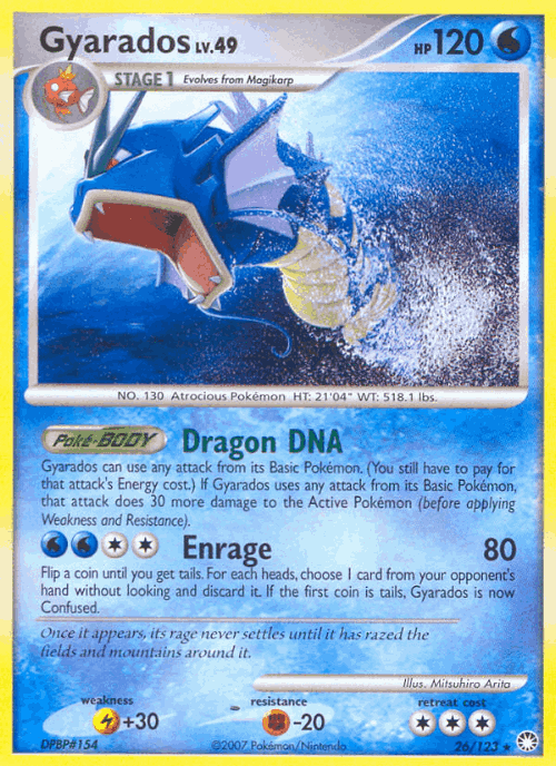 Gyarados #26 from Mysterious Treasures - Rare - Illustrated by Mitsuhiro Arita