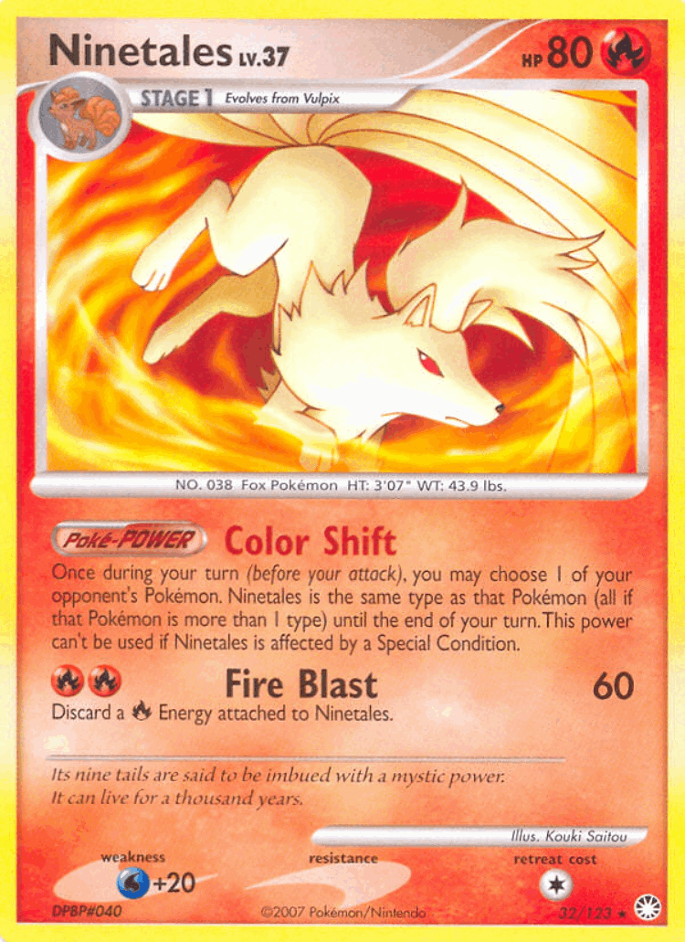 Ninetales #32 from Mysterious Treasures - Rare - Illustrated by Kouki Saitou