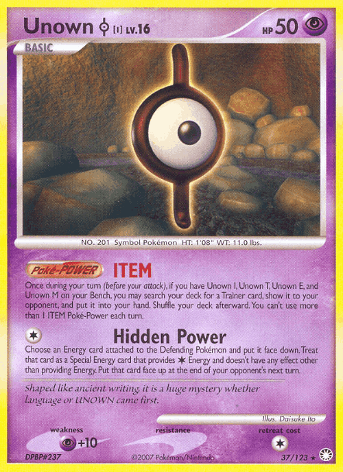 Unown [I] #37 from Mysterious Treasures - Rare - Illustrated by Daisuke Ito