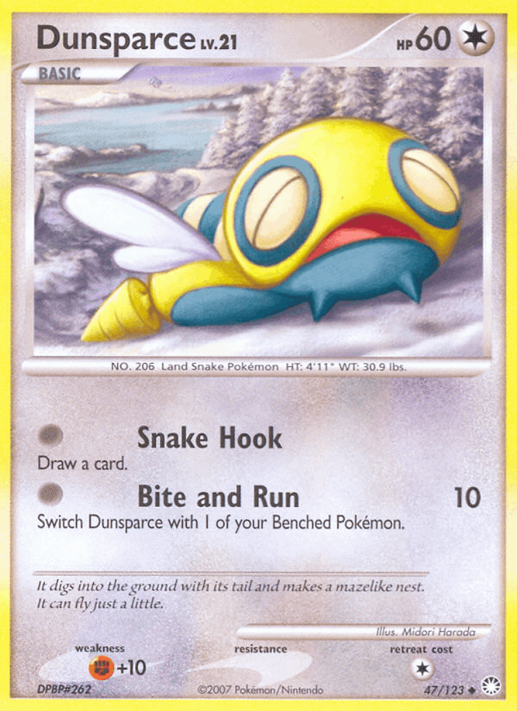 Dunsparce #47 from Mysterious Treasures - Uncommon - Illustrated by Midori Harada