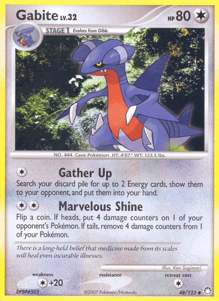 Gabite #48 from Mysterious Treasures - Uncommon - Illustrated by Ken Sugimori