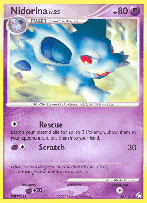 Nidorina #56 from Mysterious Treasures - Uncommon - Illustrated by Atsuko Nishida