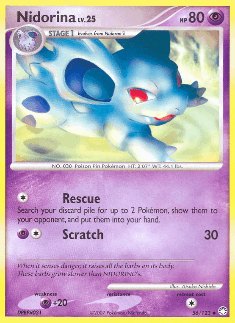 Nidorina #56 from Mysterious Treasures - Uncommon - Illustrated by Atsuko Nishida