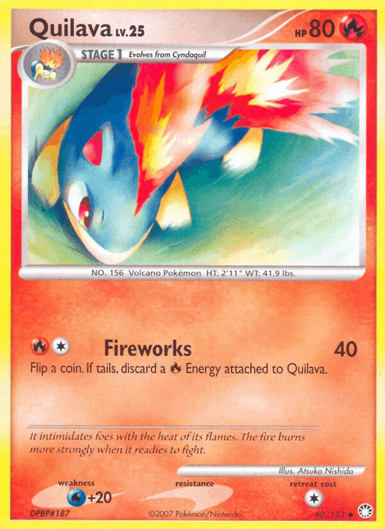 Quilava #60 from Mysterious Treasures - Uncommon - Illustrated by Atsuko Nishida