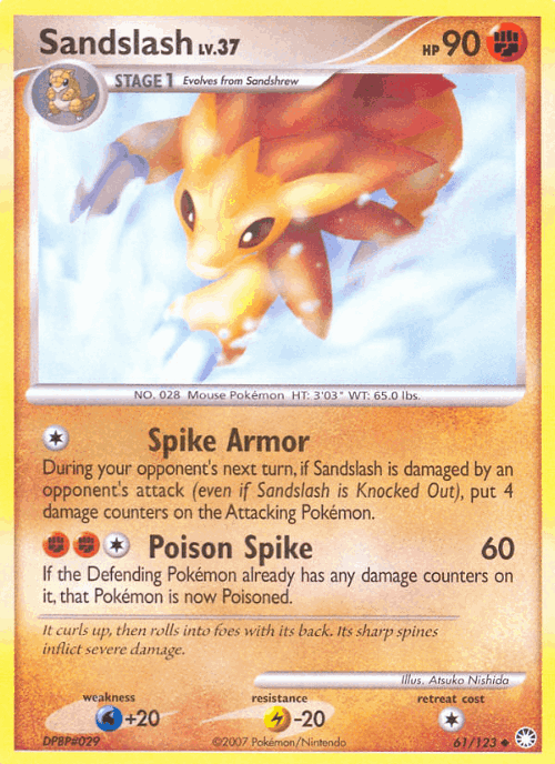 Sandslash #61 from Mysterious Treasures - Uncommon - Illustrated by Atsuko Nishida