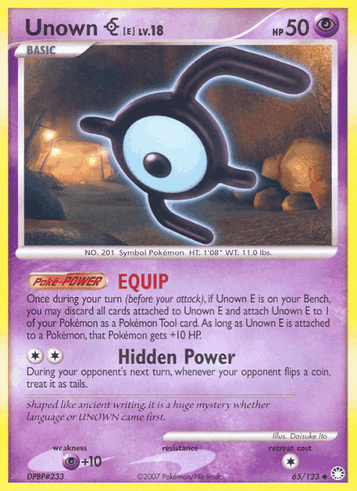 Unown [E] #65 from Mysterious Treasures - Uncommon - Illustrated by Daisuke Ito