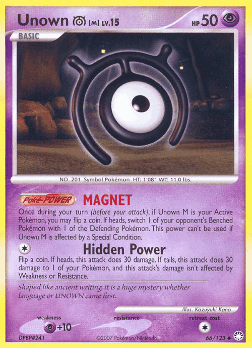 Unown [M] #66 from Mysterious Treasures - Uncommon - Illustrated by Kazuyuki Kano