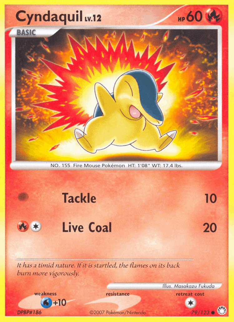 Cyndaquil #79 from Mysterious Treasures - Common - Illustrated by Masakazu Fukuda