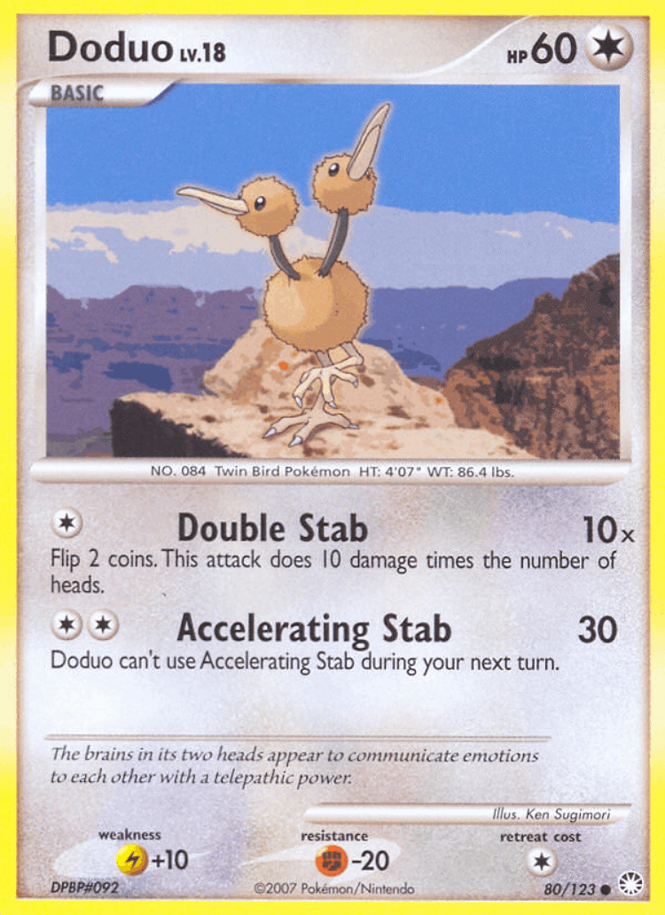 Doduo #80 from Mysterious Treasures - Common - Illustrated by Ken Sugimori