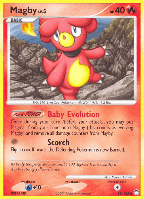 Magby #88 from Mysterious Treasures - Common - Illustrated by Midori Harada