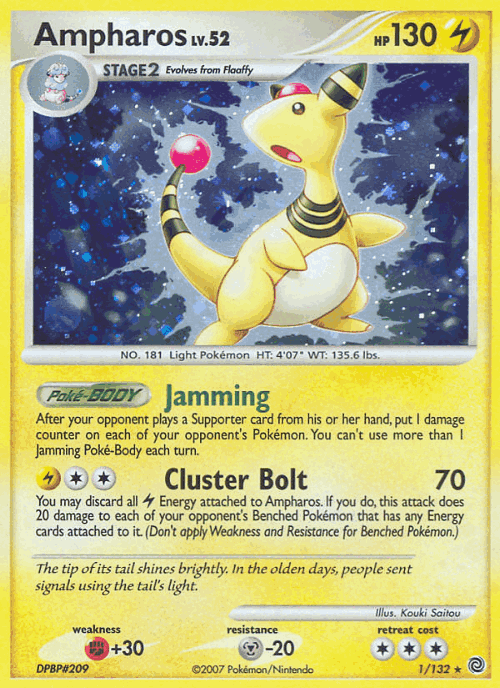 Ampharos Pokémon TCG card art