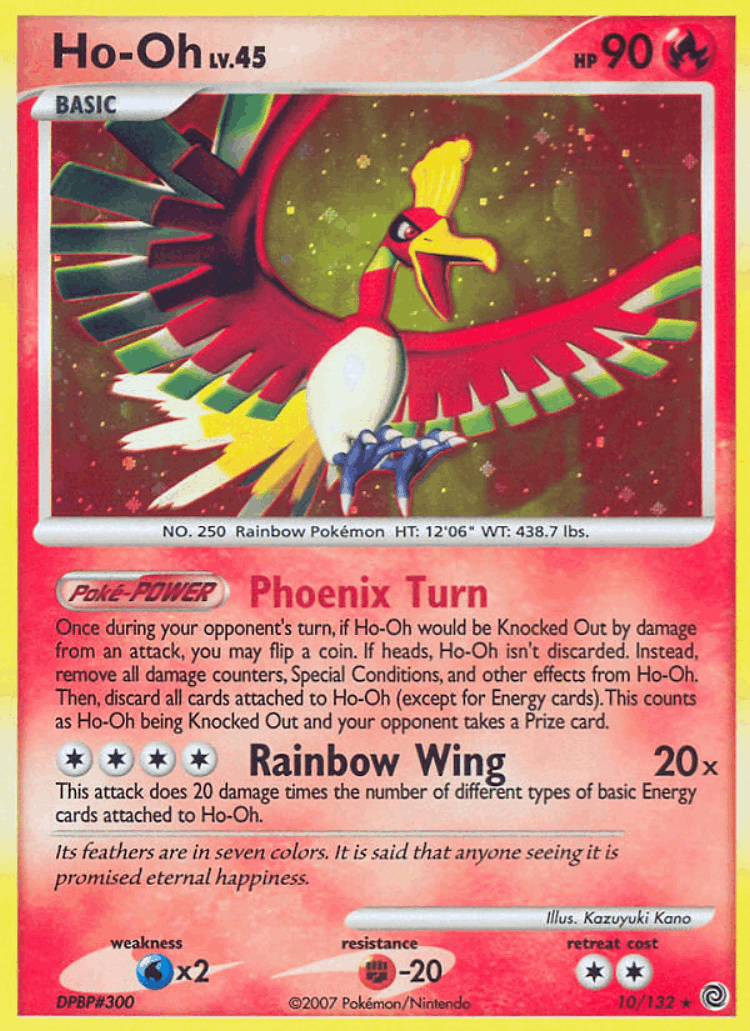 Ho-Oh #10 from Secret Wonders - Rare Holo - Illustrated by Kazuyuki Kano