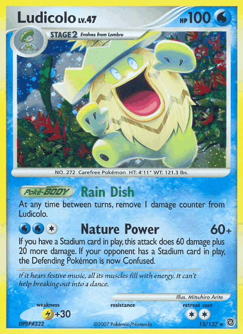Ludicolo #13 from Secret Wonders - Rare Holo - Illustrated by Mitsuhiro Arita