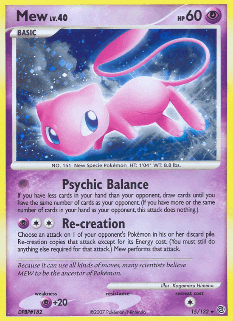 Mew #15 from Secret Wonders - Rare Holo - Illustrated by Kagemaru Himeno