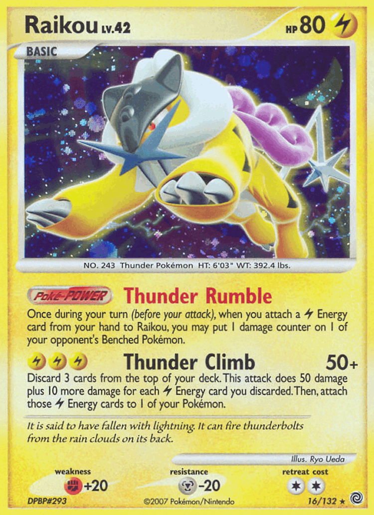 Raikou #16 from Secret Wonders - Rare Holo - Illustrated by Ryo Ueda