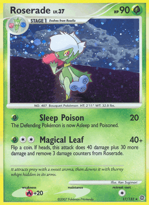 Roserade #17 from Secret Wonders - Rare Holo - Illustrated by Ken Sugimori