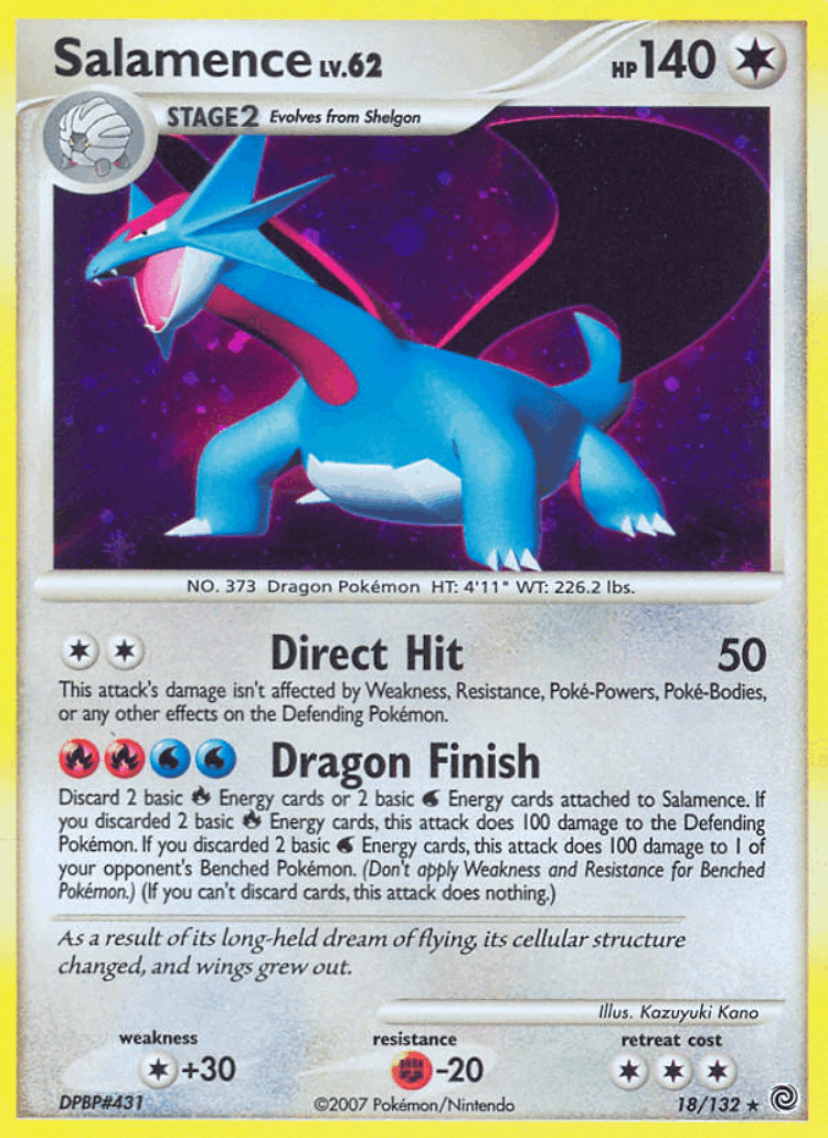 Salamence #18 from Secret Wonders - Rare Holo - Illustrated by Kazuyuki Kano