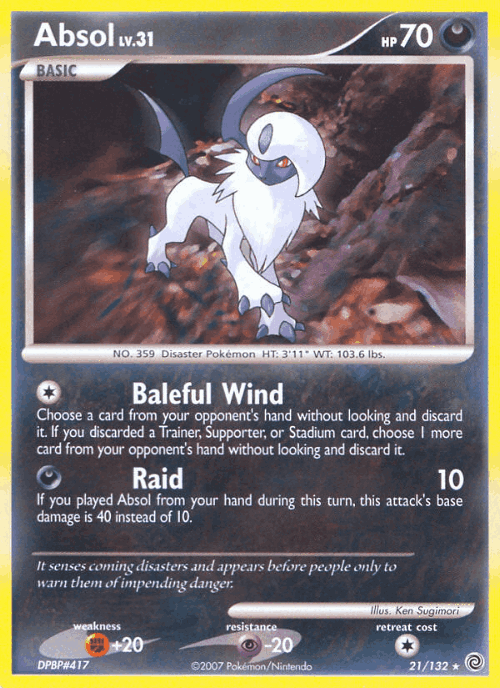 Absol #21 from Secret Wonders - Rare - Illustrated by Ken Sugimori