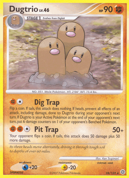 Dugtrio #24 from Secret Wonders - Rare - Illustrated by Ken Sugimori