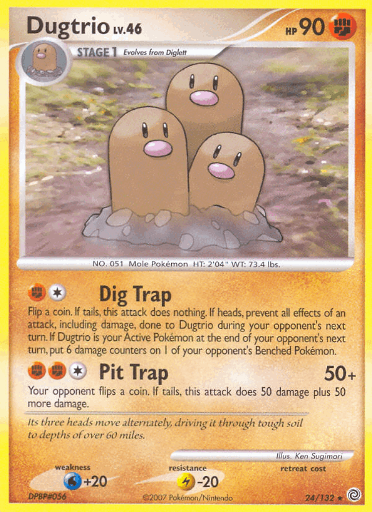 Dugtrio #24 from Secret Wonders - Rare - Illustrated by Ken Sugimori