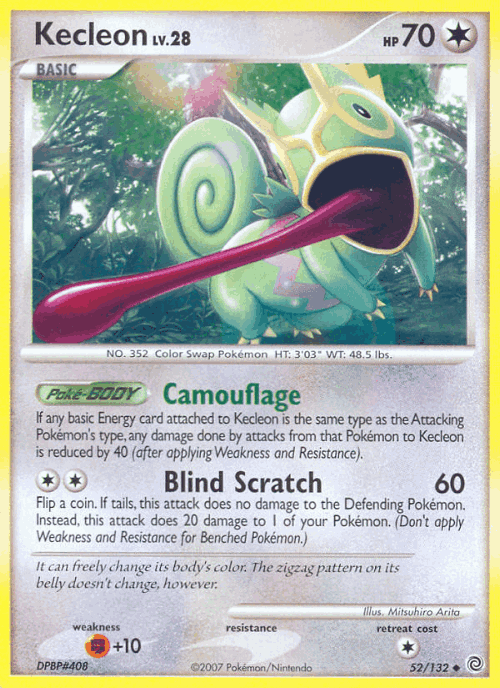 Kecleon #52 from Secret Wonders - Uncommon - Illustrated by Mitsuhiro Arita