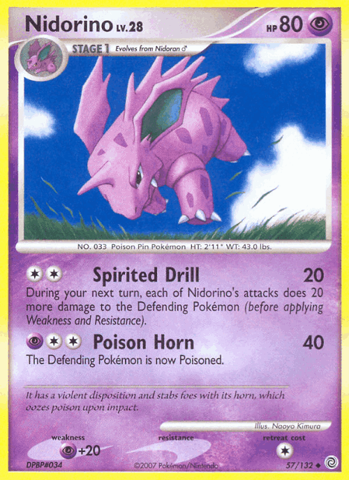 Nidorino #57 from Secret Wonders - Uncommon - Illustrated by Naoyo Kimura