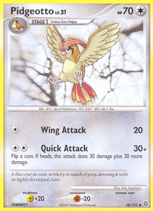 Pidgeotto #58 from Secret Wonders - Uncommon - Illustrated by Ken Sugimori