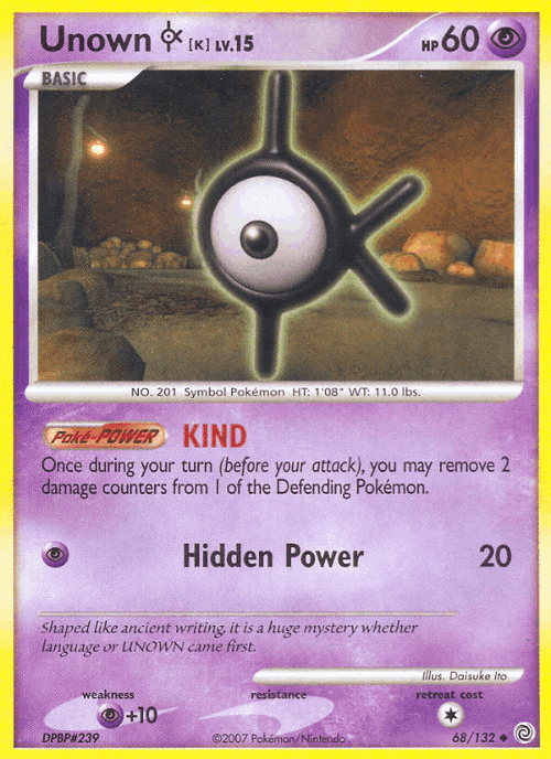 Unown [K] #68 from Secret Wonders - Uncommon - Illustrated by Daisuke Ito
